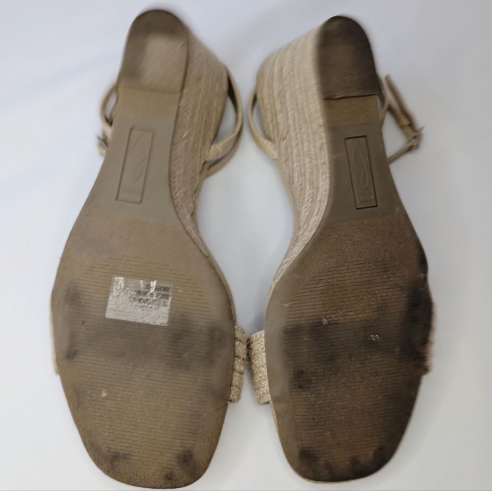 Joie Lila Natural Straw Jute Strappy Ankle Wedge Sandals, Women's Size 10 - Picture 7 of 9